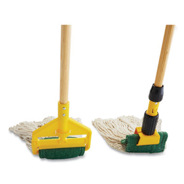 Web Foot Blend Shrinkless Mop Head, Cotton/Synthetic, Small, Orange, 6/Carton