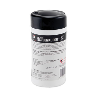 Onestep Crt Screenkleen Cleaner Wet Wipes, Cloth, 5.25 x 5.75, Unscented, 75/Tub