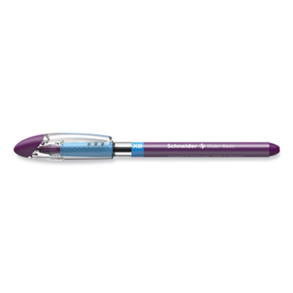 Slider Basic Ballpoint Pen, Stick, Extra-Bold 1.4 Mm, Violet Ink, Violet Barrel, 10/Box