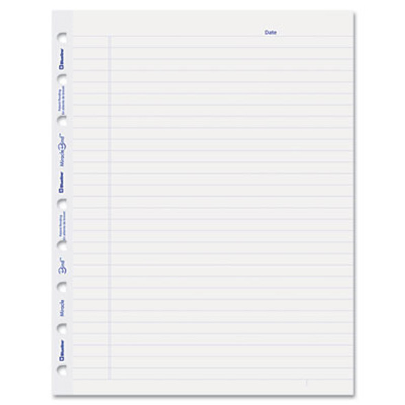 Ruled Paper Refill Sheets For All Miraclebind Notebooks And Planners, 9.25 x 7.25, White/Blue Sheets, Undated, 50/Pack