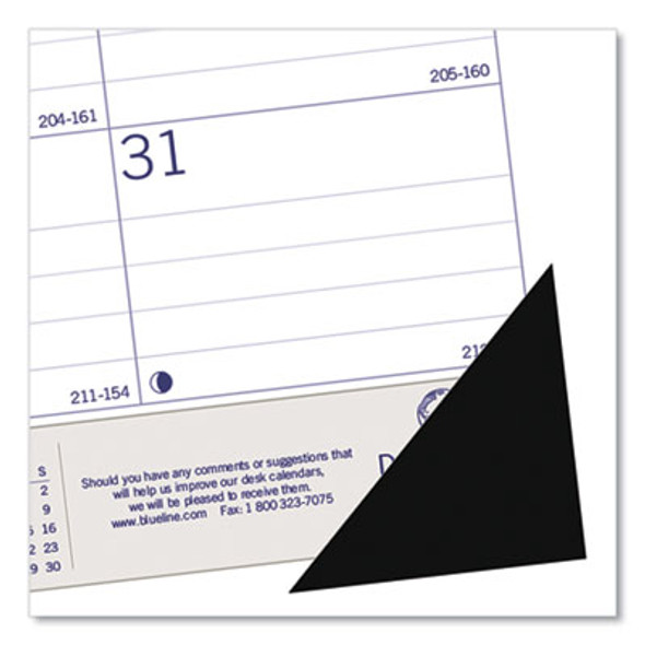 Duraglobe Academic Desk Pad Calendar, 22 x 17, White/Blue/Gray Sheets, Black Headband, 13-Month: July 2025 To July 2026