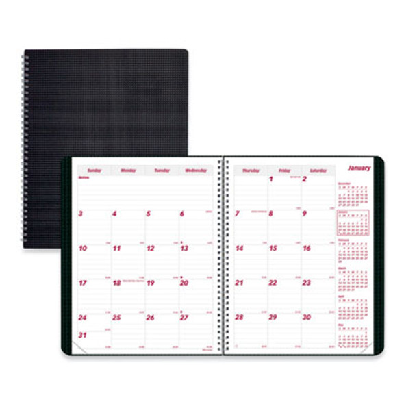 Duraflex 14-Month Planner, 11 x 8.5, Black Cover, 14-Month: Dec 2025 To Jan 2027