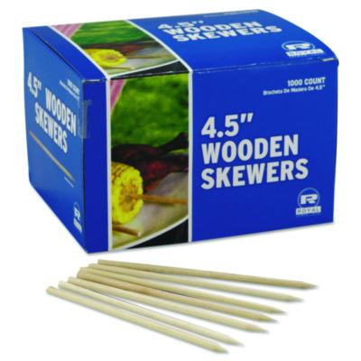 Wooden Skewers, 4.5", White, 10,000/Carton