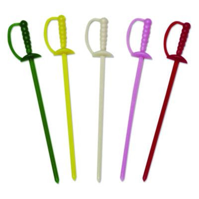 Sword Picks, Plastic, 3.25", Assorted Colors, 10,000/Carton