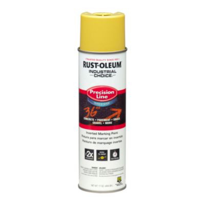 Industrial Choice Precision Line Marking Paint, Flat High-Visibility Yellow, 17 Oz Aerosol Can, 12/Carton