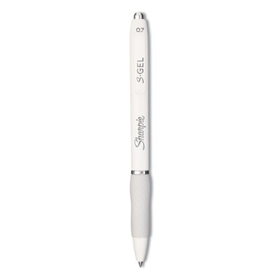 S-Gel Fashion Barrel Gel Pen, Retractable, Medium 0.7 Mm, Black Ink, Pearl White Barrel, Dozen