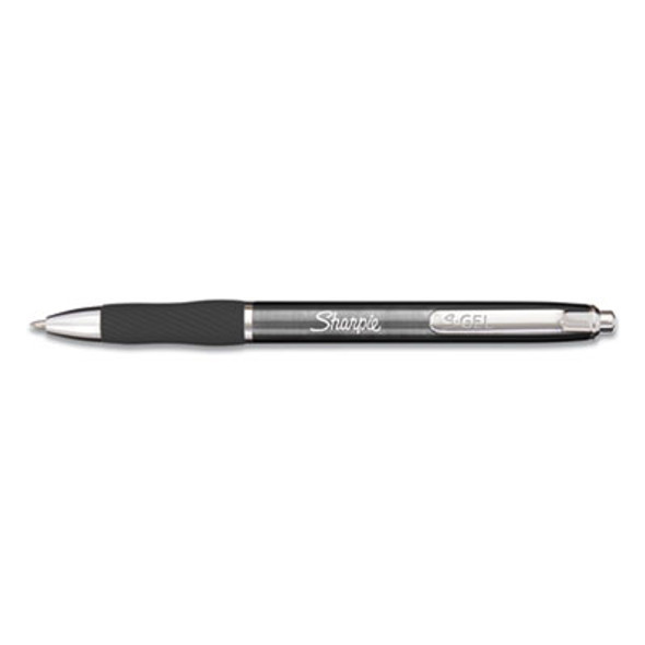 S-Gel Premium Metal Barrel Gel Pen, Retractable, Medium 0.7 Mm, Black Ink, Gun Metal Gray Barrel, Dozen