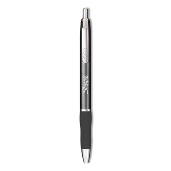 S-Gel Premium Metal Barrel Gel Pen, Retractable, Medium 0.7 Mm, Black Ink, Gun Metal Gray Barrel, Dozen