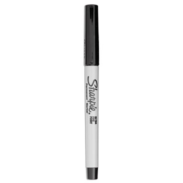 Ultra Fine Tip Permanent Marker, Ultra-Fine Needle Tip, Black, 5/Pack