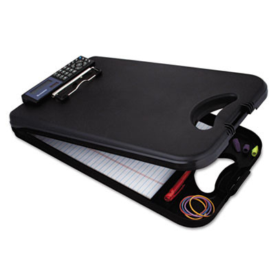 Deskmate Ii With Calculator, 0.5" Clip Capacity, Holds 8.5 x 11 Sheets, Black