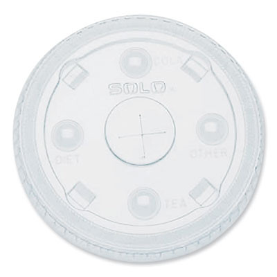 Pete Flat Straw-Slot Cold Cup Lids, Fits 28 Oz To 32 Oz Cold Cups, Plastic, Clear, 600/Carton