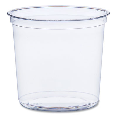 Bare Eco-Forward Rpet Deli Containers, Proplanet Seal, 24 Oz, 4.61" Diameter x 4.25" h, Clear, Plastic, 500/Carton