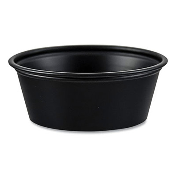 Portion Containers, 1.5 Oz, Plastic, Black, 250/Bag, 10 Bags/Carton