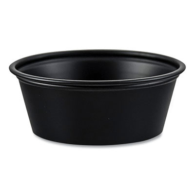 Portion Containers, 1.5 Oz, Plastic, Black, 250/Bag, 10 Bags/Carton