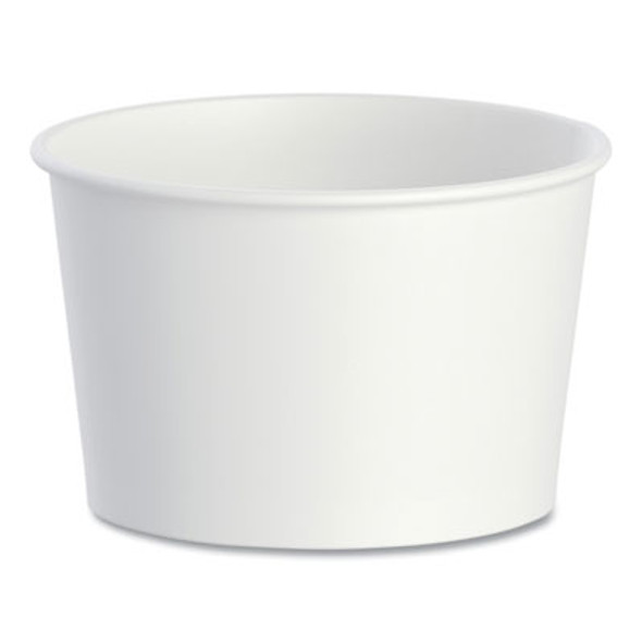 Double Poly Paper Food Containers, 8 Oz, 3.8" Diameter x 2.4" h, White, 50/Pack, 20 Packs/Carton