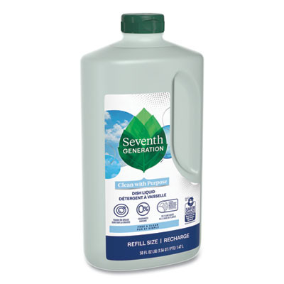 Natural Dishwashing Liquid, Free And Clear, 50 Oz Bottle, 3/Carton