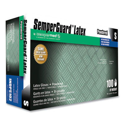 Latex Gloves, Powdered, Small, 4 Mil Thick, 9.45" Long, Cream, 100/Box, 10 Boxes/Carton