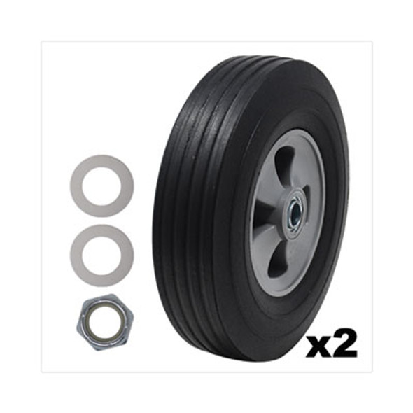 Tilt Truck Wheels, 340 Lb Weight Capacity (170 Lb Per Wheel), 10" Wheel, Black, 2/Set