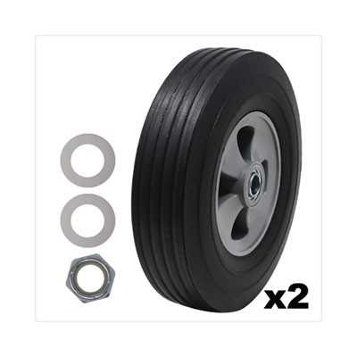 Tilt Truck Wheels, 340 Lb Weight Capacity (170 Lb Per Wheel), 10" Wheel, Black, 2/Set