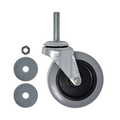 Replacement Bayonet-Stem Swivel Casters, Threaded Stem (0.26" x 2"), 3" Hard Urethane Wheel, Gray