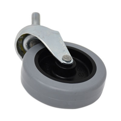 Replacement Bayonet-Stem Swivel Casters, Threaded Stem (0.26" x 2"), 3" Hard Urethane Wheel, Gray