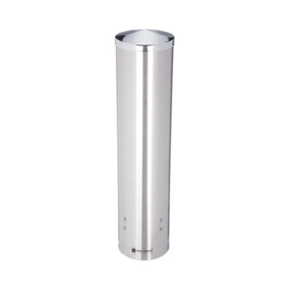 Water Cup Dispenser With Removable Cap, For 4.5 Oz To 7 Oz Cone And 6 Oz To 12 Oz Flat Cups, Stainless Steel, 6/Carton