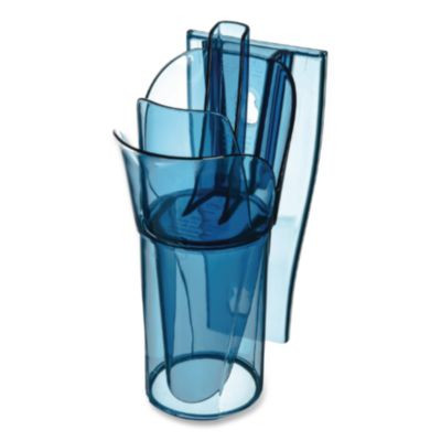 Saf-T-Scoop And Guardian System For Ice Machines, 6 Oz To 10 Oz Ice Scoop, Transparent Blue
