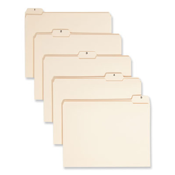 Indexed File Folder Sets, 1/5-Cut Prelabeled Tabs: 1 To 31, Letter Size, 0.75" Expansion, Manila, 31/Set