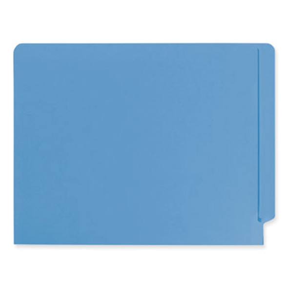 Shelf-Master Reinforced End Tab Colored Folders, Straight Tabs, Letter Size, 0.75" Expansion, Blue, 100/Box