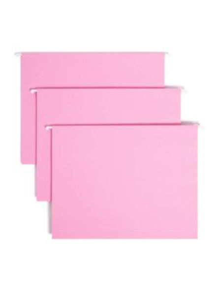 Colored Hanging File Folders With 1/5 Cut Tabs, Letter Size, 1/5-Cut Tabs, Pink, 25/Box