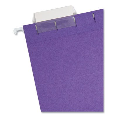 Colored Hanging File Folders With 1/5 Cut Tabs, Letter Size, 1/5-Cut Tabs, Purple, 25/Box