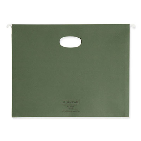 Hanging Pockets With Full-Height Gusset, 1 Section, 3.5" Capacity, Letter Size, Standard Green, 10/Box