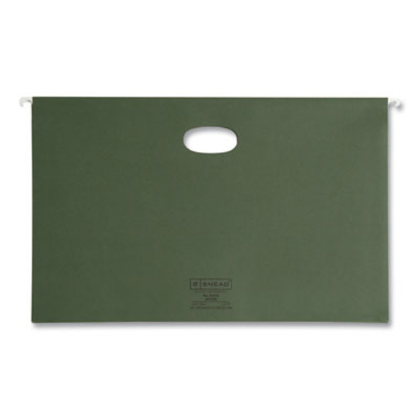 Hanging Pockets With Full-Height Gusset, 1 Section, 3.5" Capacity, Legal Size, Standard Green, 10/Box