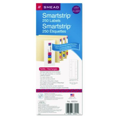 Color-Coded Smartstrip Refill Label Forms, Laser Printer, Assorted, 1.5 X 7.5, White, 250/Pack