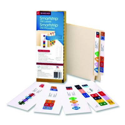 Color-Coded Smartstrip Refill Label Forms, Laser Printer, Assorted, 1.5 X 7.5, White, 250/Pack