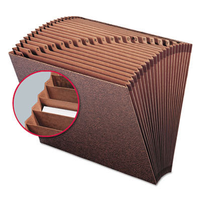 Tuff Expanding Open-Top Stadium File, 21 Sections, 1/21-Cut Tabs, Letter Size, Redrope