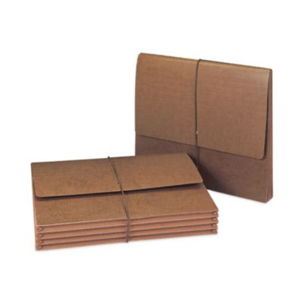 Classic Expanding Wallets With Tear-Resistant Gussets, 3.5" Expansion, 1 Section, Elastic Cord Closure, Letter Size, Redrope