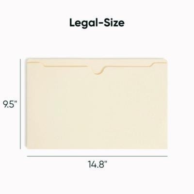 Manila File Jackets, 2-Ply Straight Tab, Legal Size, Manila, 50/Box