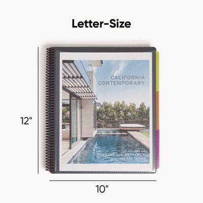 Poly Project Organizer, 24 Letter-Size Sleeves, Gray With Bright Pockets