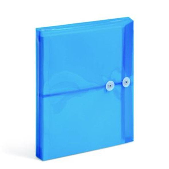 Poly String And Button Interoffice Envelopes, Open-Side (Horizontal), 9.75 x 11.63, Transparent Blue, 5/Pack