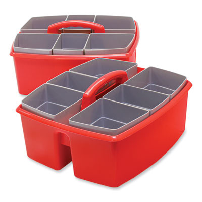 Large Caddy With Sorting Cups, Red, 2/Carton