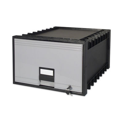 Archive Storage Drawers With Key Lock, Legal Files, 18.25" X 24" X 11.5", Black/Gray