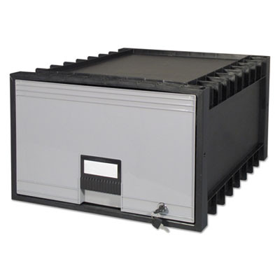 Archive Storage Drawers With Key Lock, Legal Files, 18.25" X 24" X 11.5", Black/Gray