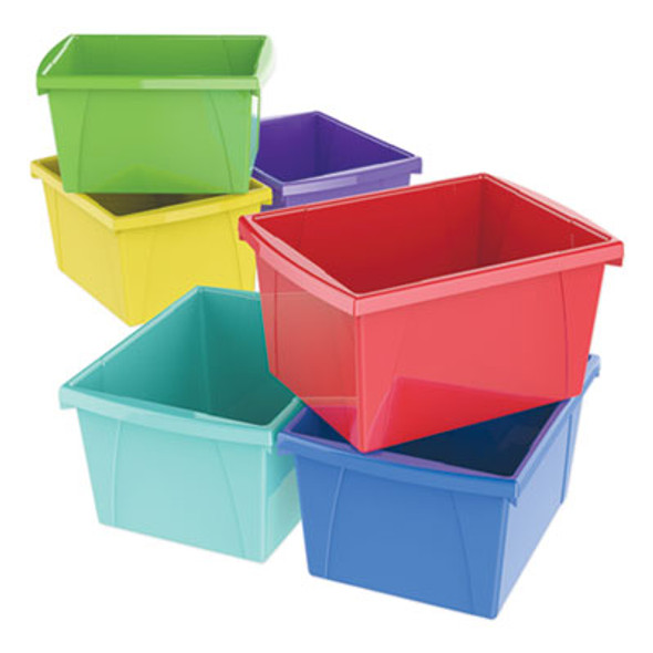Storage Bins, 4 Gal, 10 x 12.63 x 7.75, Randomly Assorted Colors