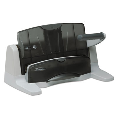 40-Sheet Lighttouch Heavy-Duty Two- To Seven-Hole Punch, 9/32" Holes, Black/Gray