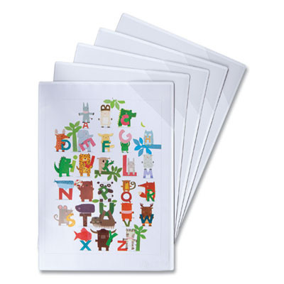 Easy Load Magnetic Pocket With Corner Closure, 14 x 11, Clear Frame, 5/Pack