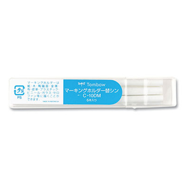 Mechanical Wax-Based Marking Pencil Refills, 4.4 Mm, White, 10/Box