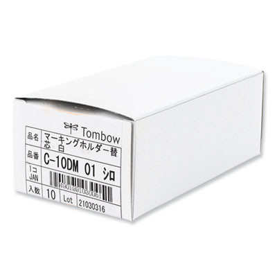 Mechanical Wax-Based Marking Pencil Refills, 4.4 Mm, White, 10/Box