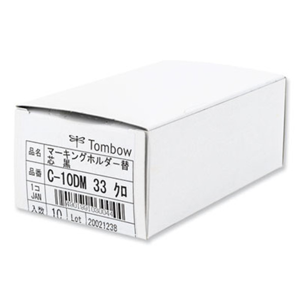 Mechanical Wax-Based Marking Pencil Refills, 4.4 Mm, Black, 10/Box