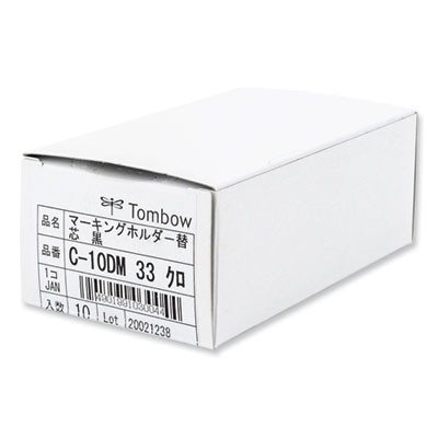 Mechanical Wax-Based Marking Pencil Refills, 4.4 Mm, Black, 10/Box